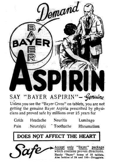 Ad for Bayer Aspirin