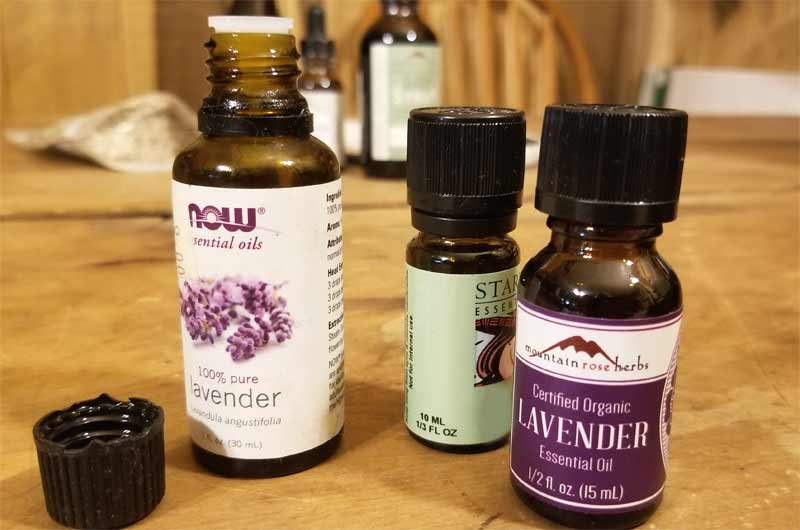 3 bottles of lavender essential oil