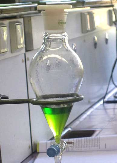 Extracting chlorophyll in a lab