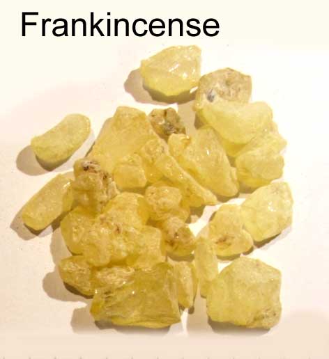 Chunks of frankincense for healing spider bites
