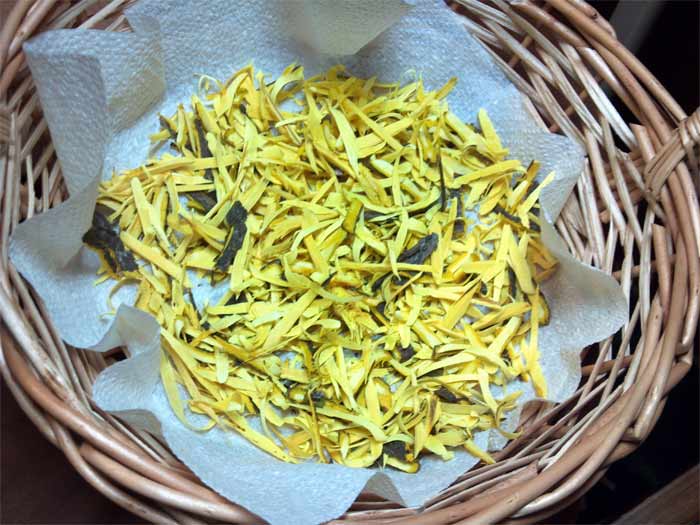 Basket full of yellowroot chips